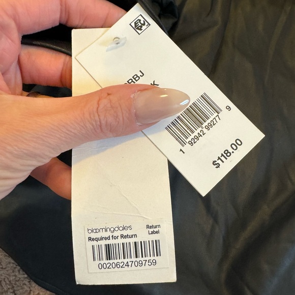 French Connection Black Faux Leather Shirt Jacket Shacket Oversized M NEW $118 - Picture 7 of 9